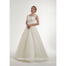 ZM16129 robe de mariée en satin 2016 sans bretelles une robe de mariée en champagne en ivoire avec forme en U Design à dos ouvert